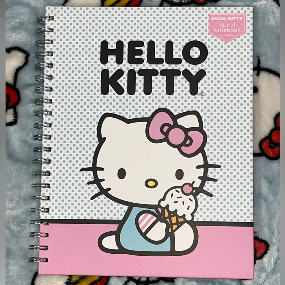 Hello Kitty Large Spiral Notebook with Ice Cream Design NEW